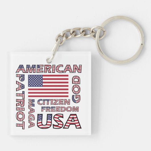 Amerikaanse sterren en strepen Patriot Sleutelhanger (Achterkant)