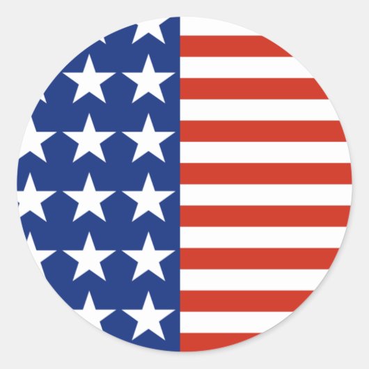 Amerikaanse sterren en strepen vlag ronde sticker (Voorkant)