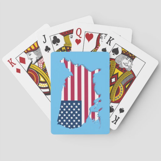 Amerikaanse sterren en strepen vlag rood wit blauw pokerkaarten (Achterkant)