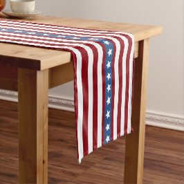 Amerikaanse sterren en Stripes rood wit blauw klei Korte Tafelloper