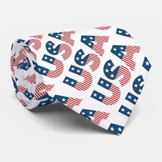 Amerikaanse sterren en stripes stropdas (Opgerold)