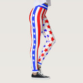 Amerikaanse sterren en strips op WITTE Leggings (Rechts)