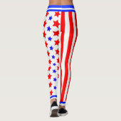Amerikaanse sterren en strips op WITTE Leggings (Achterkant)