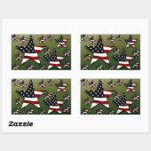 Amerikaanse sterren rechthoekige sticker (Vel)