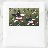 Amerikaanse sterren rechthoekige sticker (Tas)