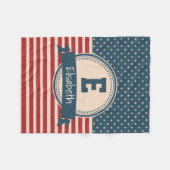Amerikaanse sterren strepen patriottische vlagmono fleece deken (Voorkant (Horizontaal))