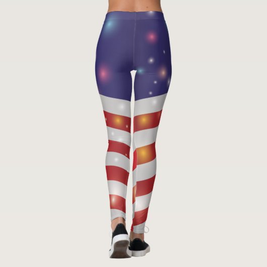 Amerikaanse sterren & Stripes American Flag Light  Leggings (Achterkant)