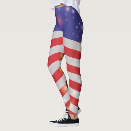 Amerikaanse sterren & Stripes American Flag Light  Leggings (Links)
