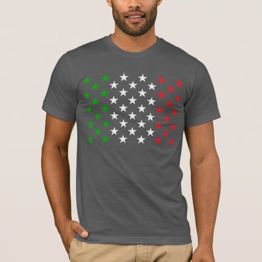 Amerikaanse sterren van de vlag Italiaanse smaak T-shirt (Voorkant)