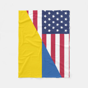 Amerikaanse steun aan Oekraïne Sherpa Blanket Fleece Deken