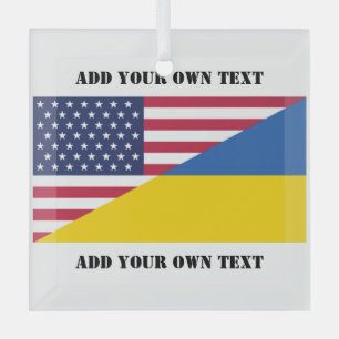 Amerikaanse steun aan Oekraïne-Sierkussen Glas Ornament