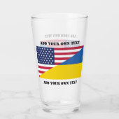 Amerikaanse steun voor Oekraïne Kussen Glas (Achterkant)