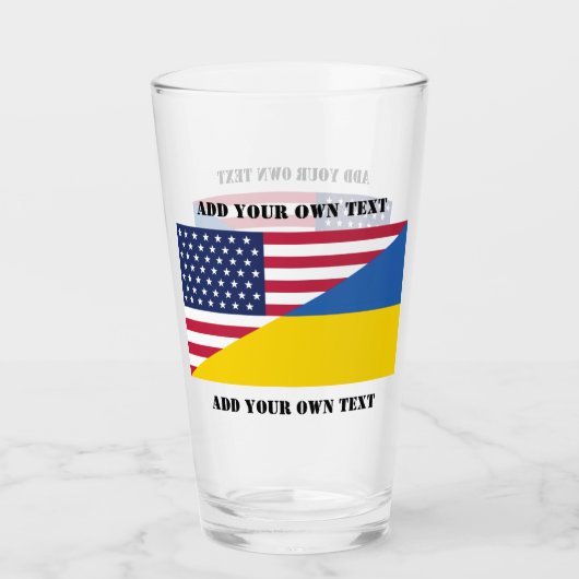 Amerikaanse steun voor Oekraïne Kussen Glas (Voorkant)