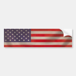 Amerikaanse Sticker met drijvende vlag
