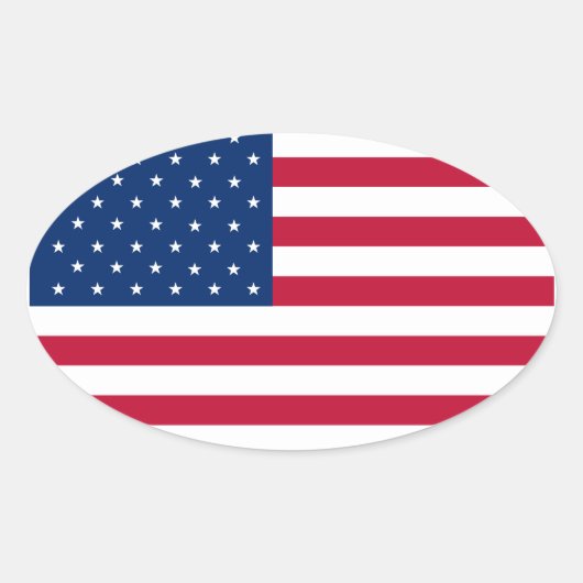 Amerikaanse Sticker met Vlag Oval (Voorkant)