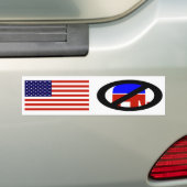 Amerikaanse sticker tegen Republikeinse vlag (Op auto)
