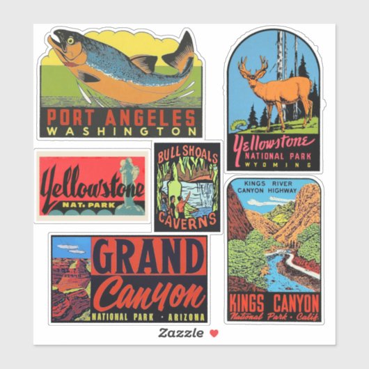 Amerikaanse Stickers voor  reizen (Vel)