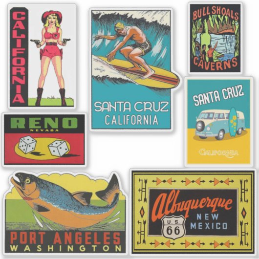 Amerikaanse Stickers voor  reizen (Voorkant)