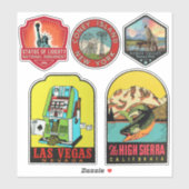 Amerikaanse Stickers voor  reizen (Vel)