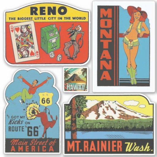 Amerikaanse Stickers voor  reizen (Voorkant)