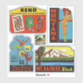 Amerikaanse Stickers voor  reizen (Vel)