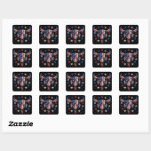 Amerikaanse stier vierkante sticker (Vel)