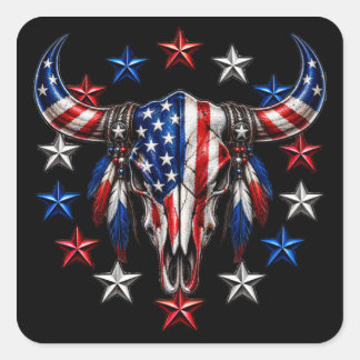 Amerikaanse stier vierkante sticker