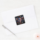 Amerikaanse stier vierkante sticker (Envelop)