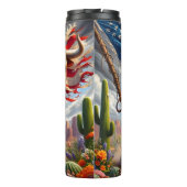 Amerikaanse stier: woestijnlading, sterren, strepe thermosbeker (Achterkant)