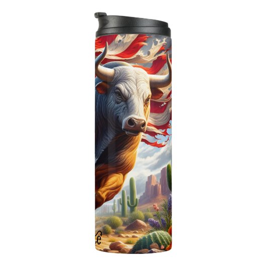 Amerikaanse stier: woestijnlading, sterren, strepe thermosbeker (Geroteerd rechts)