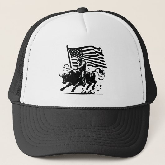 Amerikaanse stierrenrijder rodeo trucker pet (Voorkant)