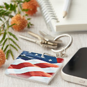 "Amerikaanse stijl" acryl sleutelhanger (Voorkant Rechts)