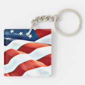 "Amerikaanse stijl" acryl sleutelhanger (Achterkant)