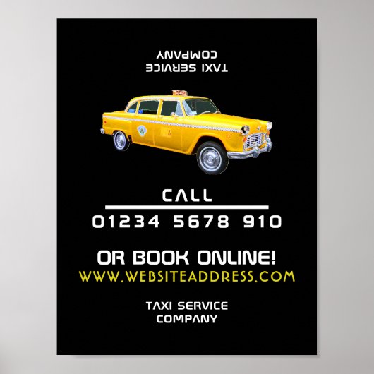 Amerikaanse stijl taxi cabine Adverteren Poster (Voorkant)