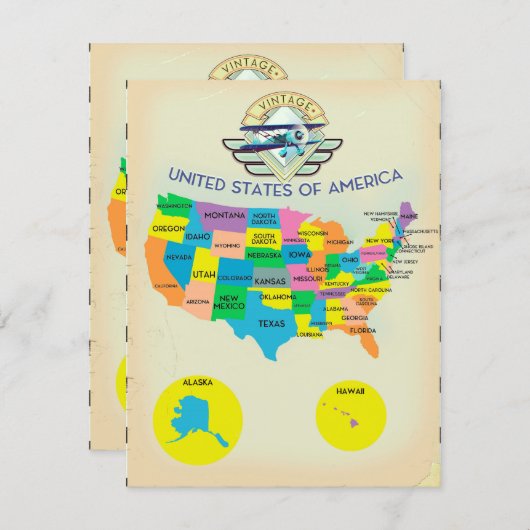 Amerikaanse  stijlkaart (Voorkant / Achterkant)