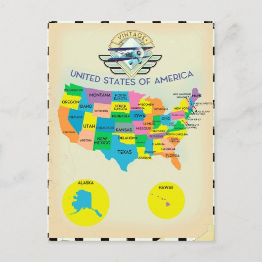 Amerikaanse  stijlkaart briefkaart (Voorkant)