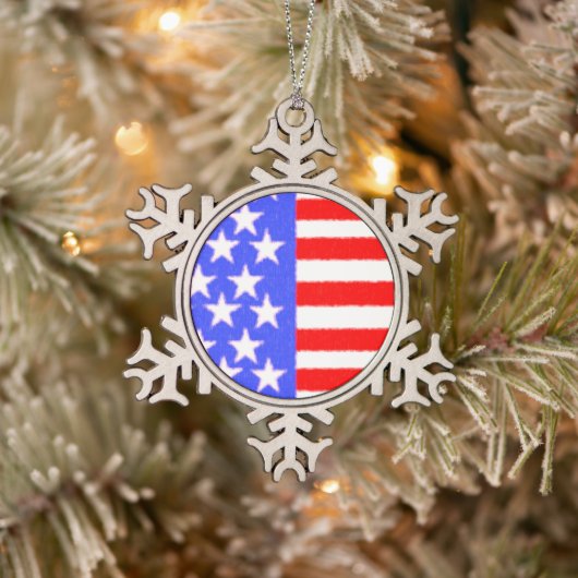 Amerikaanse stijlkunst tin sneeuwvlok ornament (Boom)