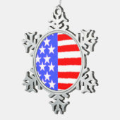 Amerikaanse stijlkunst tin sneeuwvlok ornament (Rechts)