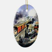 Amerikaanse stoommotortreinen keramisch ornament (Rechts)