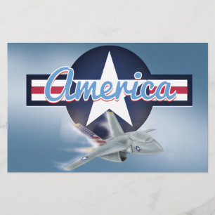 Amerikaanse straaljager briefpapier