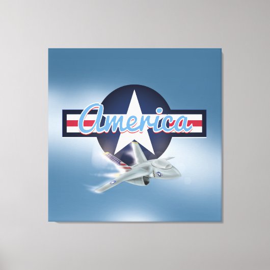 Amerikaanse straaljager canvas afdruk (Voorkant)