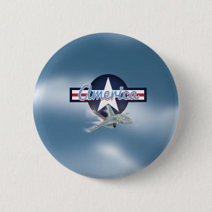 Amerikaanse straaljager luchtmacht ronde button 5,7 cm