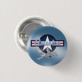 Amerikaanse straaljager ronde button 3,2 cm (Voorkant /achterkant)