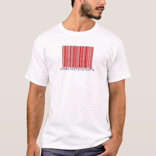 Amerikaanse streepjescode t-shirt (Voorkant)