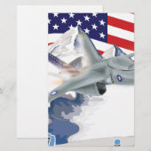 Amerikaanse strijder Jet Briefpapier (Voorkant / Achterkant)