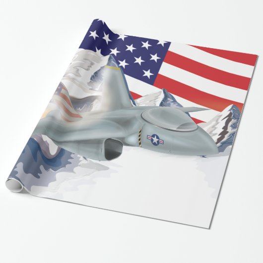 Amerikaanse strijder Jet Cadeaupapier (Uitgerold)