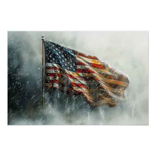 Amerikaanse strijdvlag perfect poster (Voorkant)