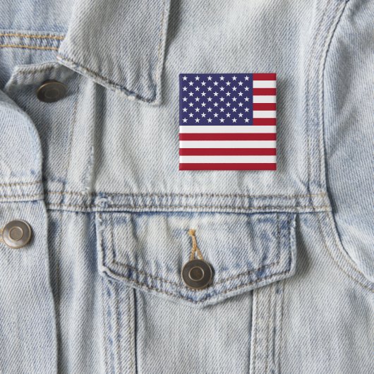 Amerikaanse strips vierkante button 5,1 cm (In situ)