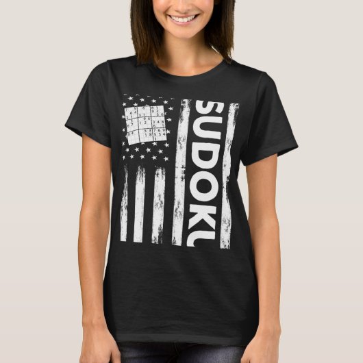 Amerikaanse Sudoku Puzzel Outfit Verenigde Staten T-shirt (Voorkant)