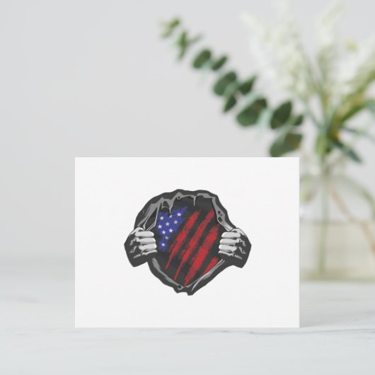 Amerikaanse superheld Costume Flag Briefkaart (Staand voorkant)
